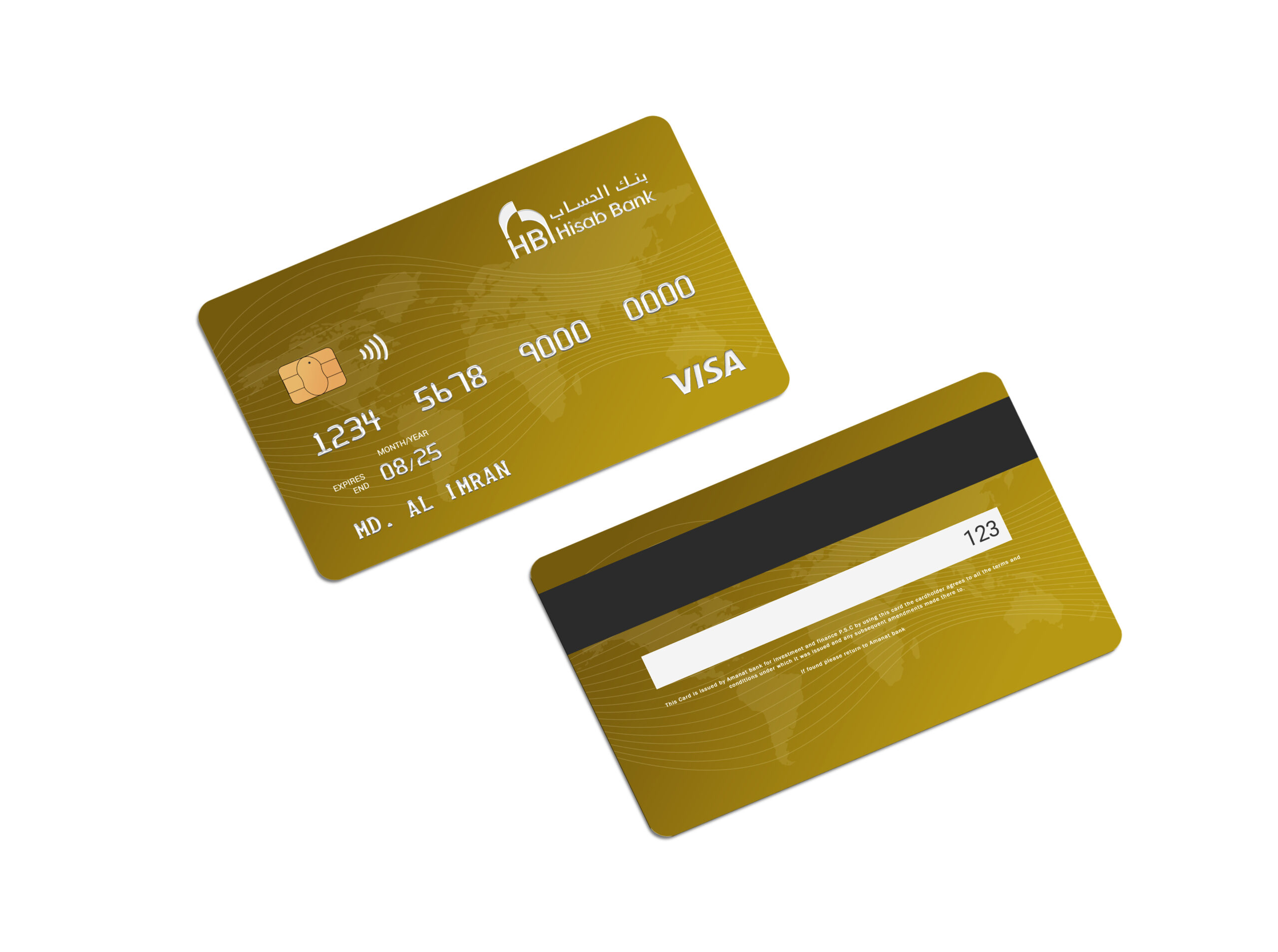 Gold Visa debit card